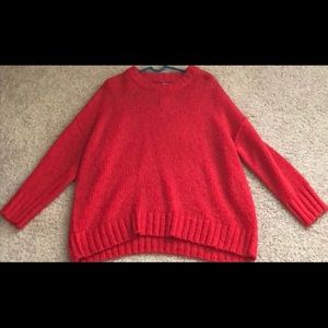 Aerie Red Oversized Sweater